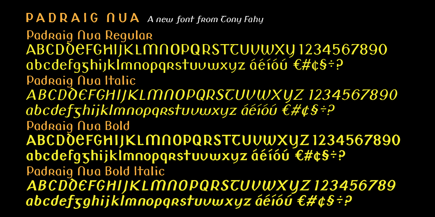 Пример шрифта Padraig Nua #6